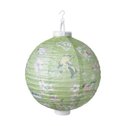 LED lampion met vogeltjes – groen – ø30 cm